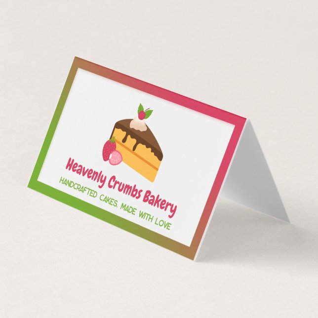 Cartão De Visita Bolo doméstico dobrado QR (Frente)