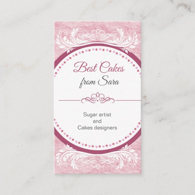 Cartão De Visita bolos, bolos feitos à mão 3D, bolachas para pastel (Frente)