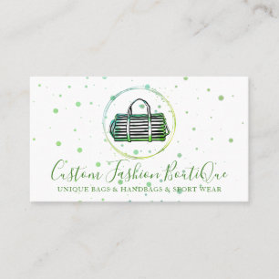 Cartão De Visita Bolsa da Loja Verde da Boutique de Moda