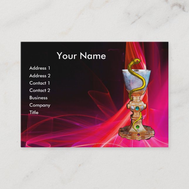 Cartão De Visita BOLSA DE HIGEIA, FARMACÊUTICA Medicina Rosa Fuchsi (Frente)