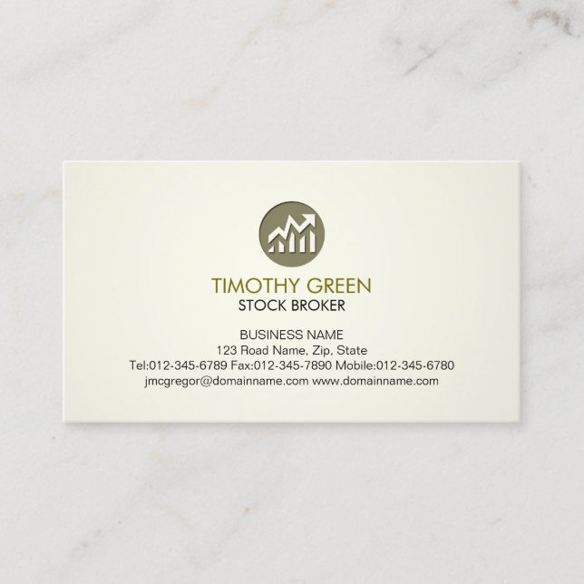 Cartão De Visita Bolsa de Valores de Investimento Monetário Icon Bu (Frente)