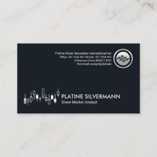 Cartão De Visita Bolsa de Valores de Prata Gráfico Mercado Monetá