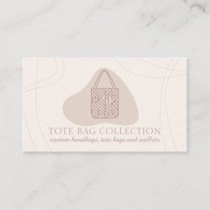 Cartão De Visita Bolsa tote feminina estética minimalista rosa rubo