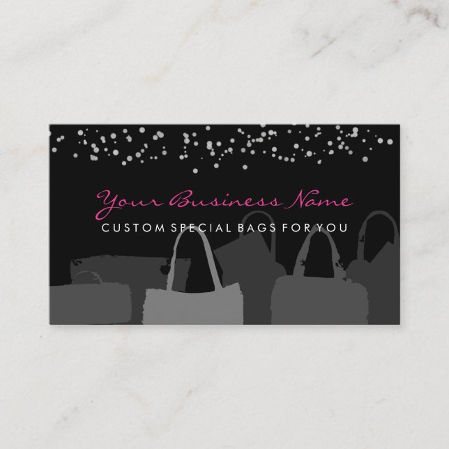Cartão De Visita Bolsas Desenho Preto (Frente)