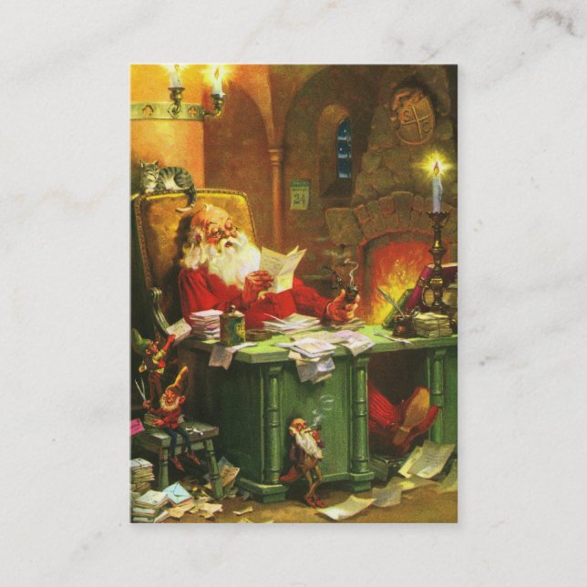 Cartão De Visita Bom Papai Noel idoso (Frente)