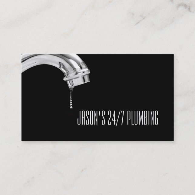 Cartão De Visita Bombeamento de canalizador de água Faucet Manutenç (Frente)