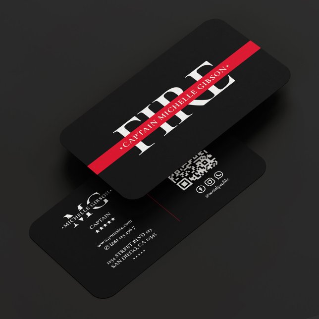 Cartão De Visita Bombeiro Thin Red Line Modern Fire Department (Thin Red Line Firefighter Modern Fire Department Business Card
)
