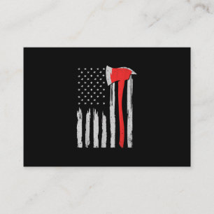 Cartão De Visita Bombeiro Vermelho do Bandeira Americano