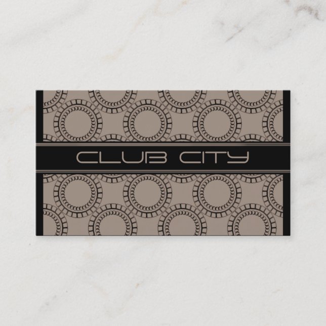 Cartão De Visita Boné circular moderno, Mocha (Frente)