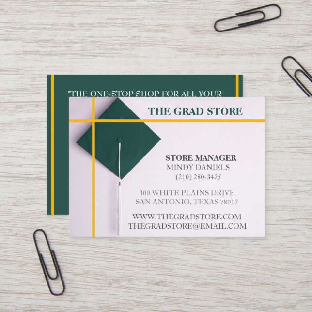 Cartão De Visita Boné de formatura Verde Verde e Amarelo do Retalhi (Frente/Verso In Situ)
