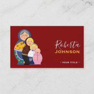 Cartão De Visita Boneca Russa Matryoshka Designer de Moda Estilista