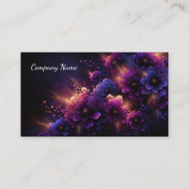 Cartão De Visita Bonita púrpura e azul Abstrato floral