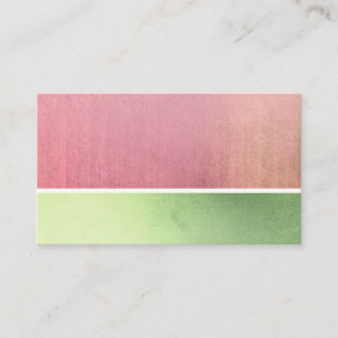 Cartão De Visita bonito aquarela rosa e design verde