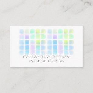 Cartão De Visita bonito cor d'água pastel pintada design personaliz