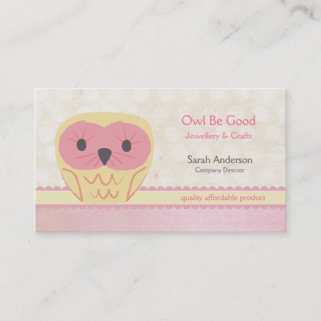 Cartão de visita bonito do rosa do chique da (Frente)