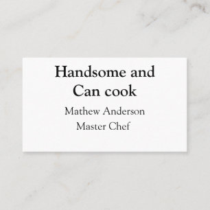 Cartão De Visita Bonito e pode cozinhar adicionar nome master chef