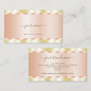 Cartão De Visita Bonito efeito Dourado e Rosa Dourado Luxo e Modern