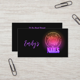Cartão De Visita Bonito em roxo: Nail Artist Business