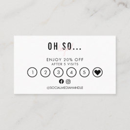 Cartão De Visita Bonito Lealdade de Beleza de Script Rosa