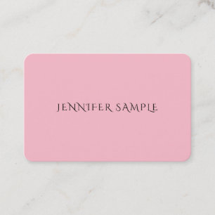 Cartão De Visita Bonito rosa elegante, simples, luxo moderno e simp