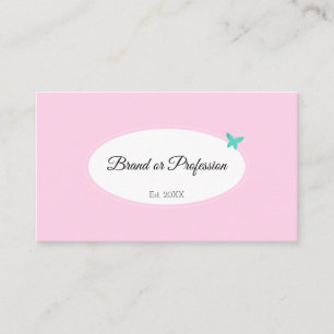 Cartão De Visita Bonito Rosa Pastel com Poto e Lista de Compromisso