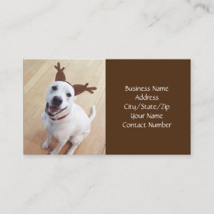 Cartão De Visita Bonito Sorriso de Rebelde Branca Cachorro Castanho