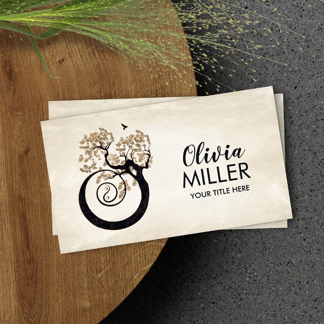 Cartão De Visita Bonsai Yin Yan Spiral Tree of life (Criador carregado)
