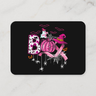 Cartão De Visita Boo Halloween Bompkin Pink Ribbon Witast Can