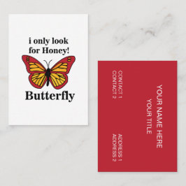 Cartão De Visita Borboleta Eu Só Procuro Mel Borboleta