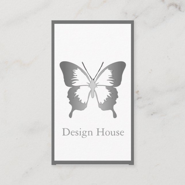 Cartão De Visita Borboleta Monocromática (Frente)