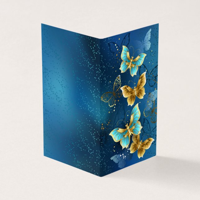 Cartão De Visita Borboletas de ouro (Exterior)