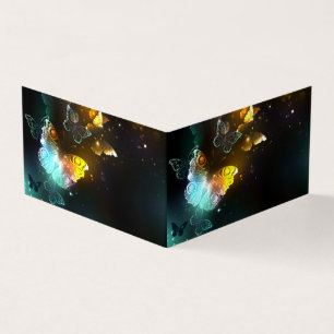 Cartão De Visita Borboletas luminosas e borboletas noturnas