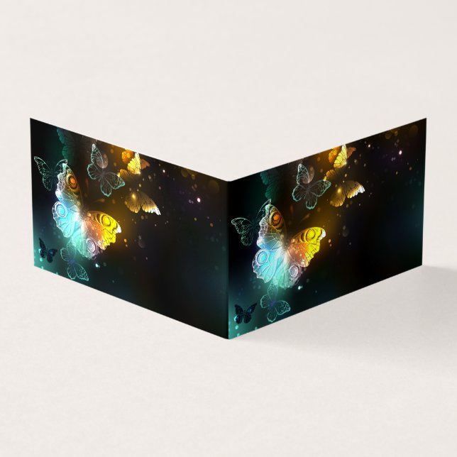 Cartão De Visita Borboletas luminosas e borboletas noturnas (Exterior)