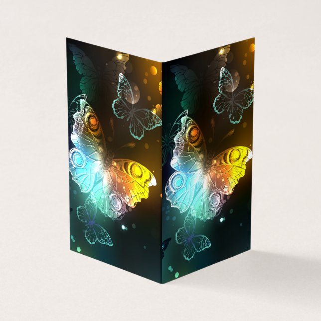 Cartão De Visita Borboletas luminosas e borboletas noturnas (Exterior)