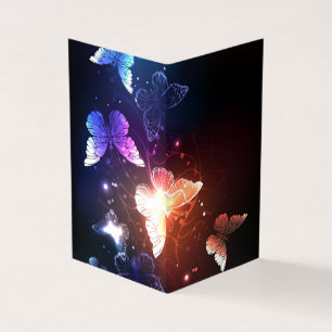 Cartão De Visita Borboletas noturnas brilhantes