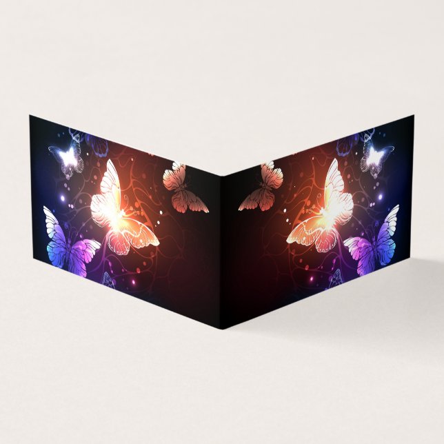 Cartão De Visita Borboletas noturnas brilhantes (Exterior)