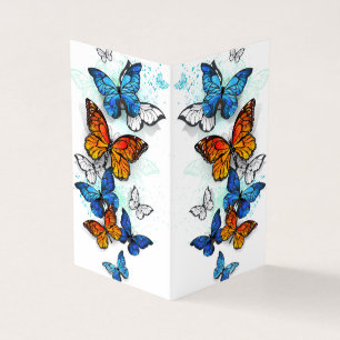 Cartão De Visita Borboletas voadoras Morpho e Monarca