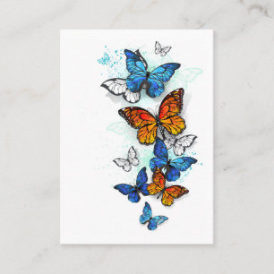 Cartão De Visita Borboletas voadoras Morpho e Monarca