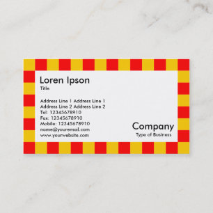 Cartão De Visita Borda de Verificação - Vermelho e Âmbar