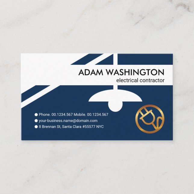 Cartão De Visita Borda do switch da lâmpada elétrica azul criativa (Frente)