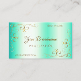 Cartão De Visita Borda Dourada do canto do Ornamentado Luminoso Orn