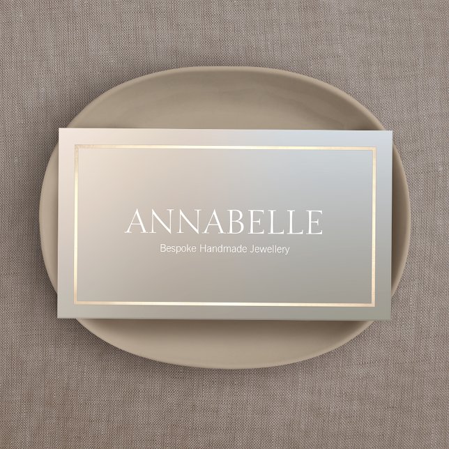 Cartão De Visita Borda Dourada do Designer Chic Elegante (Criador carregado)