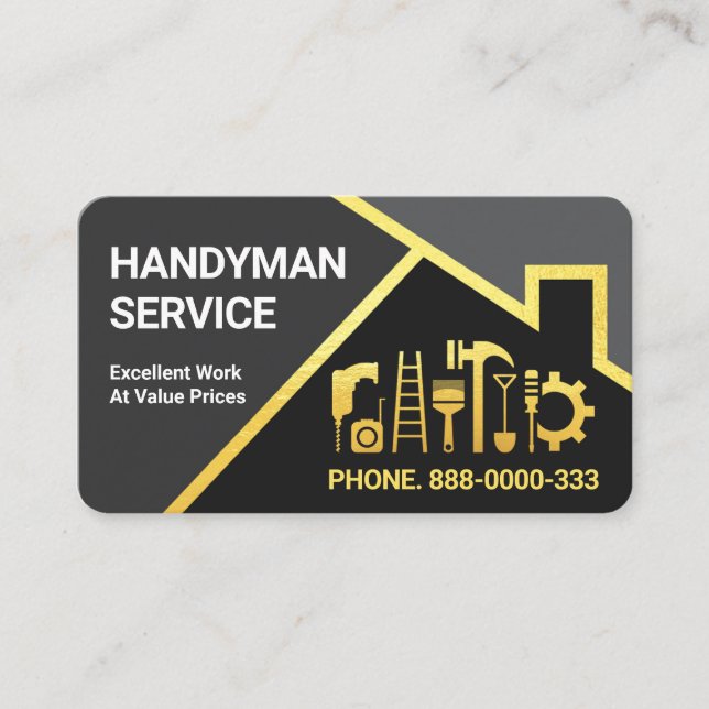 Cartão De Visita Borda Dourada do Telhado das cinzas (Frente)