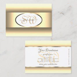 Cartão De Visita Borda leve Dourada de decoração de chaminé branca