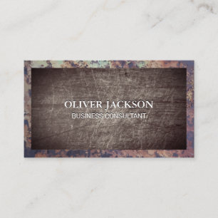 Cartão De Visita Borda Rusted Metais Grãos Arranhados
