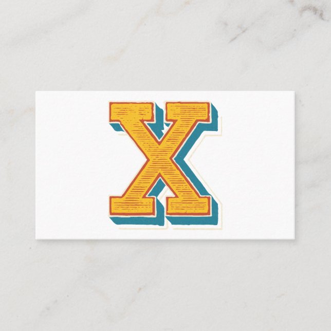 Cartão De Visita Bordado Elegante Carta "X" (Frente)