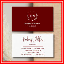 Bordéus e White | Monograma de Iniciais Modernos