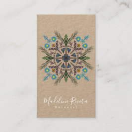 Cartão De Visita Botânica Florista Yoga Verdura Mandala Kraft