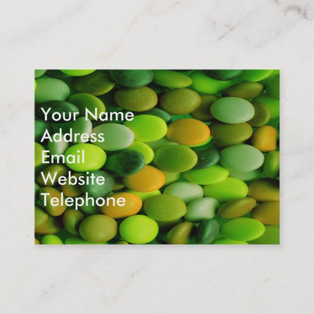 Cartão De Visita Botões de chocolate verde (Frente)