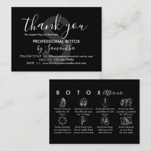 Cartão De Visita Botox Negro Instruções para Cuidados Depois Obriga